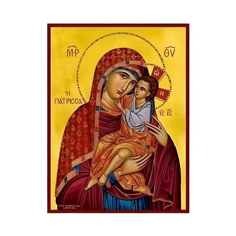 Εικόνα Ορθοδοξίας με περίγραμμα χρυσό σε ξύλο Φλαμουρίας  με  βάση Εικόνα Παναγία Γιάτρισσα Χειροποίητη Ελληνορθόδοξη , Κρεμαστή πλάκα βυζαντινής τέχνης, χριστιανική τέχνη Διάσταση 45x35 cm (17,7 x 13,8 ίντσες) INTRAEK-6294671320