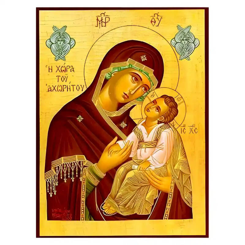 Εικόνα Ορθοδοξίας με περίγραμμα χρυσό σε ξύλο Φλαμουρίας  με  βάση Εικόνα Παναγία Γλυκοφιλούσα Χειροποίητη Ελληνορθόδοξη , Κρεμαστή πλάκα βυζαντινής τέχνης, χριστιανική τέχνη Διάσταση 45x35 cm (17,7 x 13,8 ίντσες) INTRAEK-6294671315
