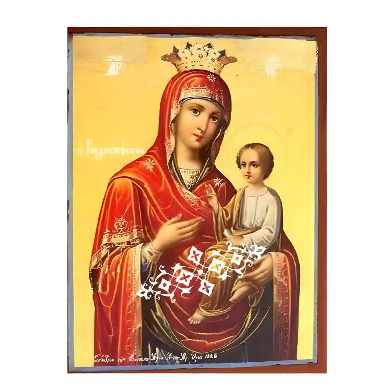Εικόνα Ορθοδοξίας με περίγραμμα χρυσό σε ξύλο Φλαμουρίας  με  βάση Εικόνα Παναγία Γοργοϋπήκοος Χειροποίητη Ελληνορθόδοξη , Κρεμαστή πλάκα βυζαντινής τέχνης, χριστιανική τέχνη Διάσταση 45x35 cm (17,7 x 13,8 ίντσες) INTRAEK-6294671294