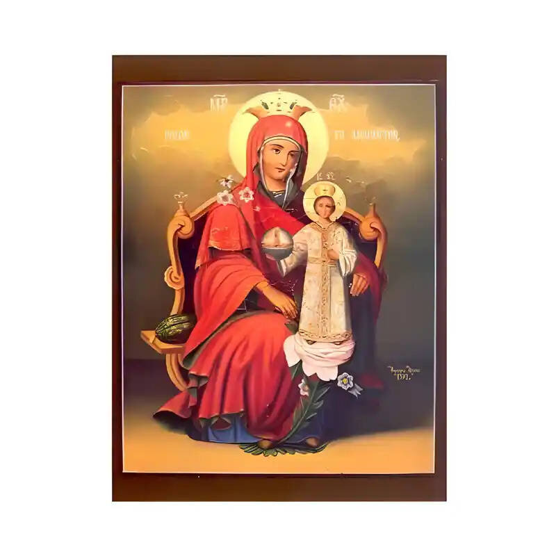 Εικόνα Ορθοδοξίας με περίγραμμα χρυσό σε ξύλο Φλαμουρίας  με  βάση Εικόνα Παναγία Ρόδο το Αμάραντο Χειροποίητη Ελληνορθόδοξη , Κρεμαστή πλάκα βυζαντινής τέχνης, χριστιανική τέχνη Διάσταση 45x35 cm (17,7 x 13,8 ίντσες) INTRAEK-6294671203