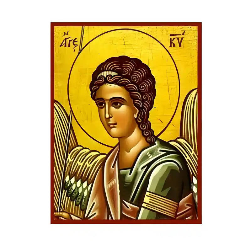 Εικόνα Ορθοδοξίας με περίγραμμα χρυσό σε ξύλο Φλαμουρίας  με  βάση Εικόνα Άγγελος Κυρίου Χειροποίητη Ελληνορθόδοξη , Κρεμαστή πλάκα βυζαντινής τέχνης, χριστιανική τέχνη Διάσταση 45x35 cm (17,7 x 13,8 ίντσες) INTRAEK-6294671178