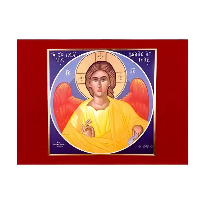 Εικόνα Ορθοδοξίας με περίγραμμα χρυσό σε ξύλο Φλαμουρίας  με  βάση Εικόνα Άγγελος Μεγάλης Βουλής Χειροποίητη Ελληνορθόδοξη , Κρεμαστή πλάκα βυζαντινής τέχνης, χριστιανική τέχνη Διάσταση 45x35 cm (17,7 x 13,8 ίντσες) INTRAEK-6294671175