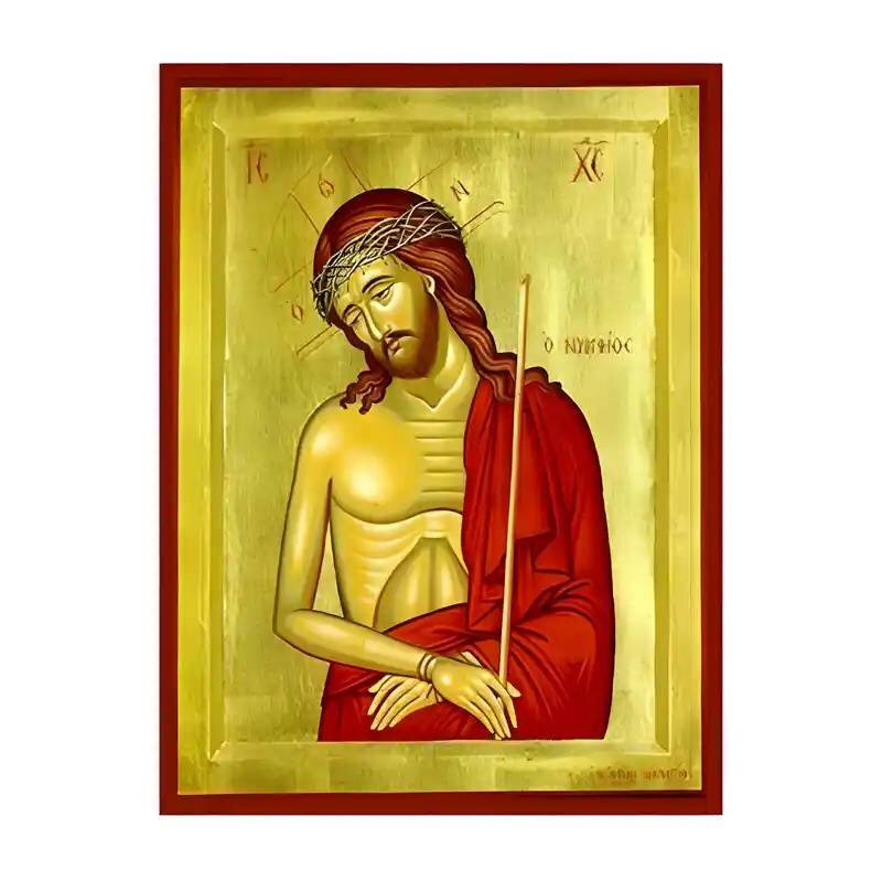 Εικόνα Ορθοδοξίας με περίγραμμα χρυσό σε ξύλο Φλαμουρίας  με  βάση Εικόνα Χριστός Νυμφίος Χειροποίητη Ελληνορθόδοξη , Κρεμαστή πλάκα βυζαντινής τέχνης, χριστιανική τέχνη Διάσταση 45x35 cm (17,7 x 13,8 ίντσες) INTRAEK-6294670747