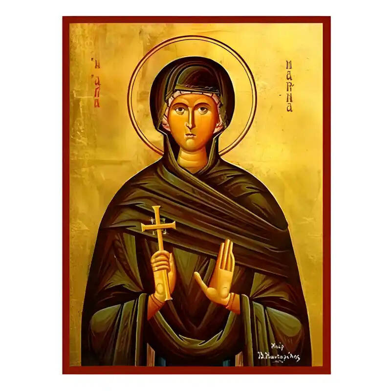 Εικόνα Ορθοδοξίας με περίγραμμα χρυσό σε ξύλο Φλαμουρίας  με  βάση Εικόνα Αγία Μαρίνα Χειροποίητη Ελληνορθόδοξη , Κρεμαστή πλάκα βυζαντινής τέχνης, χριστιανική τέχνη Διάσταση 45x35 cm (17,7 x 13,8 ίντσες) INTRAEK-6294670573