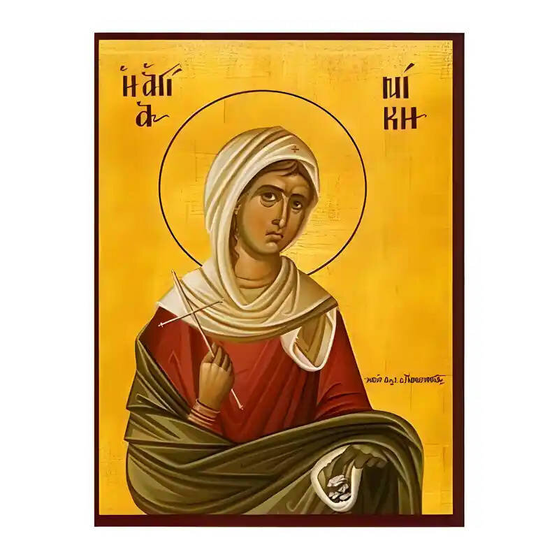 Εικόνα Ορθοδοξίας με περίγραμμα χρυσό σε ξύλο Φλαμουρίας  με  βάση Εικόνα Αγία Νίκη Χειροποίητη Ελληνορθόδοξη , Κρεμαστή πλάκα βυζαντινής τέχνης, χριστιανική τέχνη Διάσταση 45x35 cm (17,7 x 13,8 ίντσες) INTRAEK-6294670561