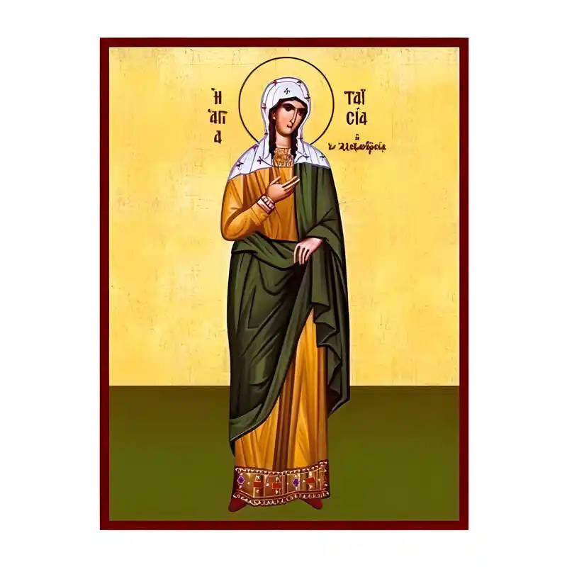 Εικόνα Ορθοδοξίας με περίγραμμα χρυσό σε ξύλο Φλαμουρίας  με  βάση Εικόνα Αγία Ταϊσία η Θαΐς η εν Αλεξανδρεία Χειροποίητη Ελληνορθόδοξη , Κρεμαστή πλάκα βυζαντινής τέχνης, χριστιανική τέχνη Διάσταση 45x35 cm (17,7 x 13,8 ίντσες) INTRAEK-6294670522