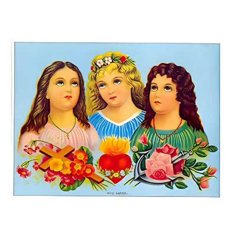 Εικόνα Ορθοδοξίας με περίγραμμα χρυσό σε ξύλο Φλαμουρίας  με  βάση Εικόνα Αγίες Πίστις, Ελπίς και Αγάπη, Τρεις Χάριτες Χειροποίητη Ελληνορθόδοξη , Κρεμαστή πλάκα βυζαντινής τέχνης, χριστιανική τέχνη Διάσταση 45x35 cm (17,7 x 13,8 ίντσες) INTRAEK-629467050