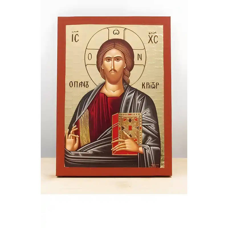 Εικόνα Ορθοδοξίας με περίγραμμα χρυσό σε ξύλο Φλαμουρίας  με  βάση Ιησούς Χριστός Παντοκράτορας, Ξύλινη Χειροποίητη Εικόνα μεΨηφιακή Εκτύπωση Χαρακτική σε Ελληνικό Premium Βυζαντινό Στυλ Τοίχος Κρεμαστό σε Ξύλινη Πλάκα Θρησκευτικό Χειροποίητη Ελληνορθόδοξ