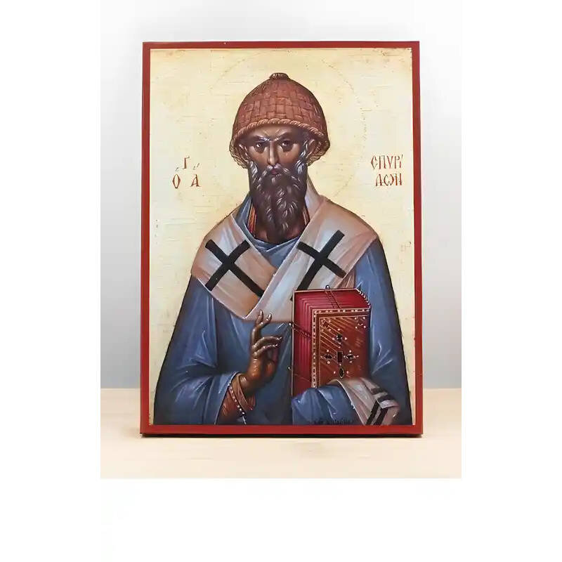 Εικόνα Ορθοδοξίας με περίγραμμα χρυσό σε ξύλο Φλαμουρίας  με  βάση Άγιος Σπυρίδων Κέρκυρας, Ξύλινη Χειροποίητη Εικόνα Ελληνικής Premium Βυζαντινού Στυλ Κρεμαστή σε ξύλινη πλάκα Θρησκευτικό θέμα Χειροποίητη Ελληνορθόδοξη εικόνα του Ιησού Χριστού, Κρεμαστή