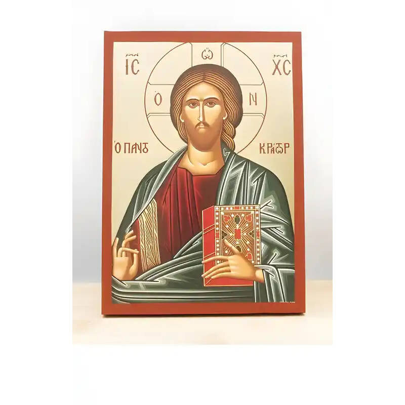 Σετ 2 τεμαχίων – Εικόνα Ορθοδοξίας με περίγραμμα χρυσό σε ξύλο Φλαμουρίας  με  βάση Ιησούς Χριστός Παντοκράτορας, Ξύλινη Χειροποίητη Εικόνα με Φύλλο χρυσού Ελληνικού Premium Βυζαντινού Στυλ Κρεμασμένος σε ξύλινη πλάκα Θρησκευτικό θέμα Χειροποίητη Ελληνορθ