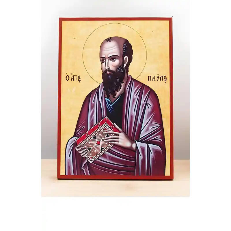 Εικόνα Ορθοδοξίας με περίγραμμα χρυσό σε ξύλο Φλαμουρίας  με  βάση Άγιος Απόστολος Παύλος, Ξύλινη Χειροποίητη Εικόνα Ελληνικής Premium Βυζαντινού Στυλ Κρεμαστή σε ξύλινη πλάκα Θρησκευτικό θέμα Χειροποίητη Ελληνορθόδοξη εικόνα του Ιησού Χριστού, Κρεμαστή π