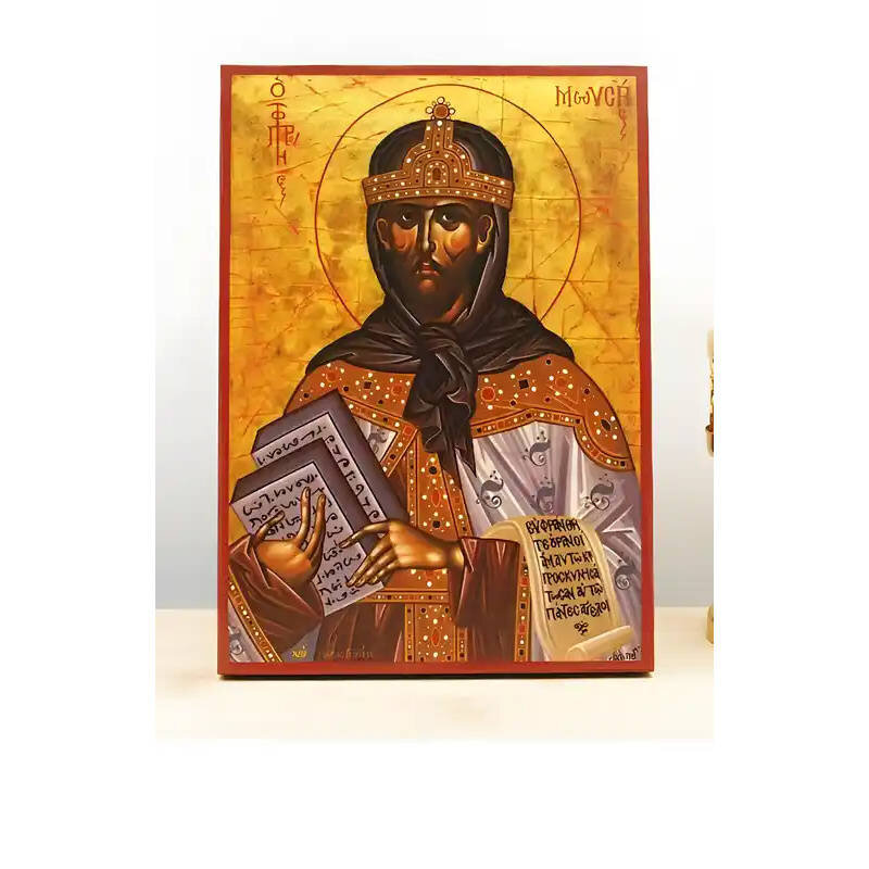 Εικόνα Ορθοδοξίας με περίγραμμα χρυσό σε ξύλο Φλαμουρίας  με  βάση Άγιος Προφήτης Μωυσής, Ξύλινη Χειροποίητη Εικόνα Ελληνικού Premium Βυζαντινού Στυλ Κρεμασμένο σε ξύλινη πλάκα Θρησκευτικό θέμα Χειροποίητη Ελληνορθόδοξη εικόνα του Ιησού Χριστού, Κρεμαστή