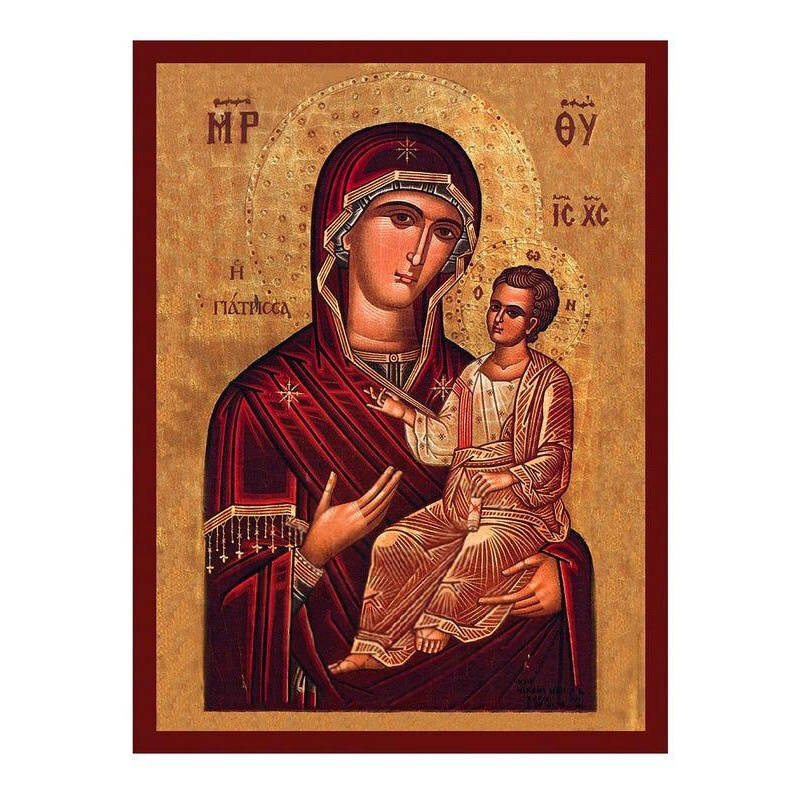 Εικόνα Ορθοδοξίας με περίγραμμα χρυσό σε ξύλο Φλαμουρίας  με  βάση Virgin Mary The Healer Icon, Χειροποίητη ελληνική εικόνα της Παναγίας The Healer, επιτοίχια πλάκα βυζαντινής τέχνης, χριστιανικό δώρο Διάσταση 10x7 cm (3,9 x 2,8 ίντσες) INTRAEK-816724218