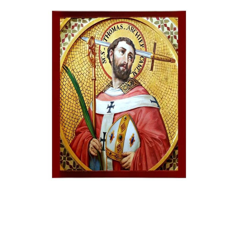 Εικόνα Ορθοδοξίας με περίγραμμα χρυσό σε ξύλο Φλαμουρίας  με  βάση Εικόνα Αγίου Θωμά της Άκρας, Χειροποίητη Καθολική Εικόνα Αγίου Θωμά της Άκρας, Επιτοίχια Πλακέτα Βυζαντινής Τέχνης, Χριστιανική Θρησκευτική Τέχνη Διάσταση 26x20 cm (10,2 x 7,9 ίντσες) INTR