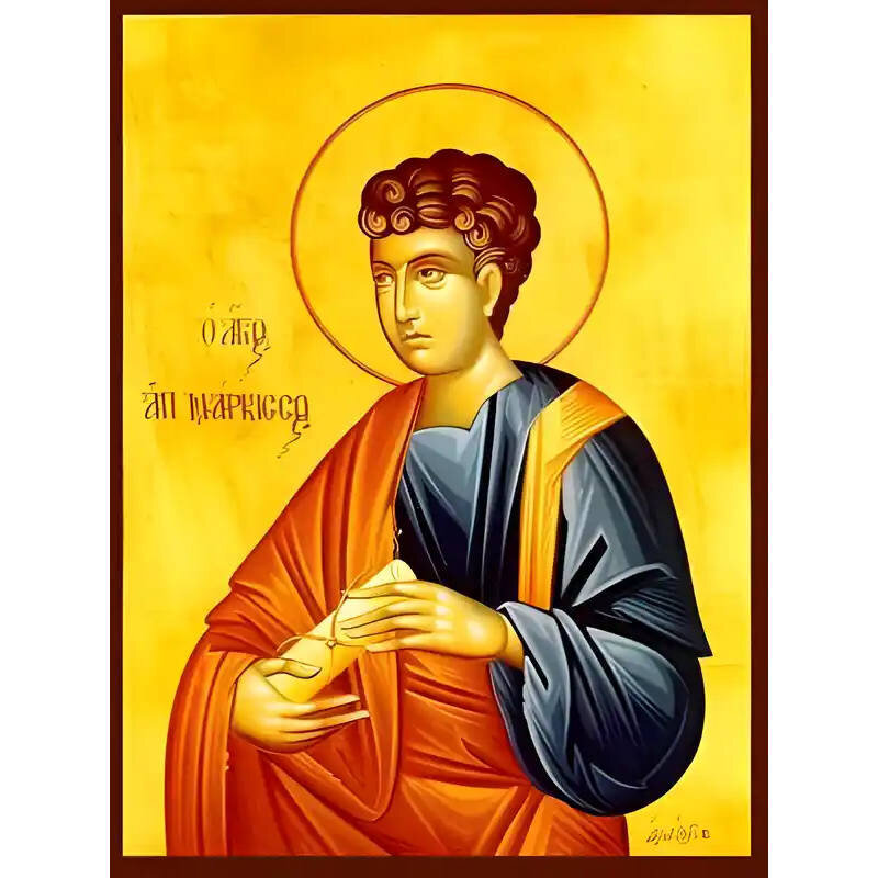 Σετ 2 τεμαχίων – Εικόνα Ορθοδοξίας με περίγραμμα χρυσό σε ξύλο Φλαμουρίας  με  βάση Εικόνα ΑΓΙΟΣ ΑΠΟΣΤΟΛΟΣ ΝΑΡΚΙΣΣΟΣ Χειροποίητη Ελληνορθόδοξη εικόνα του Ιησού Χριστού, Κρεμαστή πλάκα βυζαντινής τέχνης, χριστιανική τέχνη Διάσταση 15x11 cm (5,9x4,3 ίντσες)