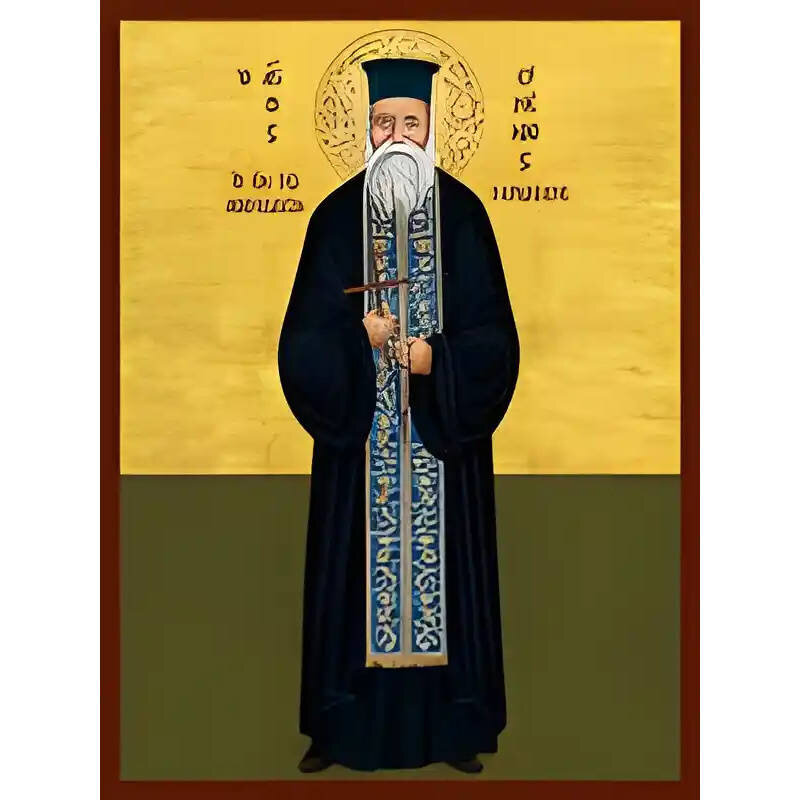 Σετ 2 τεμαχίων – Εικόνα Ορθοδοξίας με περίγραμμα χρυσό σε ξύλο Φλαμουρίας  με  βάση Εικόνα ΑΓΙΟΣ ΕΥΜΕΝΙΟΣ ΣΑΡΙΔΑΚΗΣ, ΟΛΟΣΩΜΟΣ Χειροποίητη Ελληνορθόδοξη εικόνα του Ιησού Χριστού, Κρεμαστή πλάκα βυζαντινής τέχνης, χριστιανική τέχνη Διάσταση 15x11 cm (5,9x4,