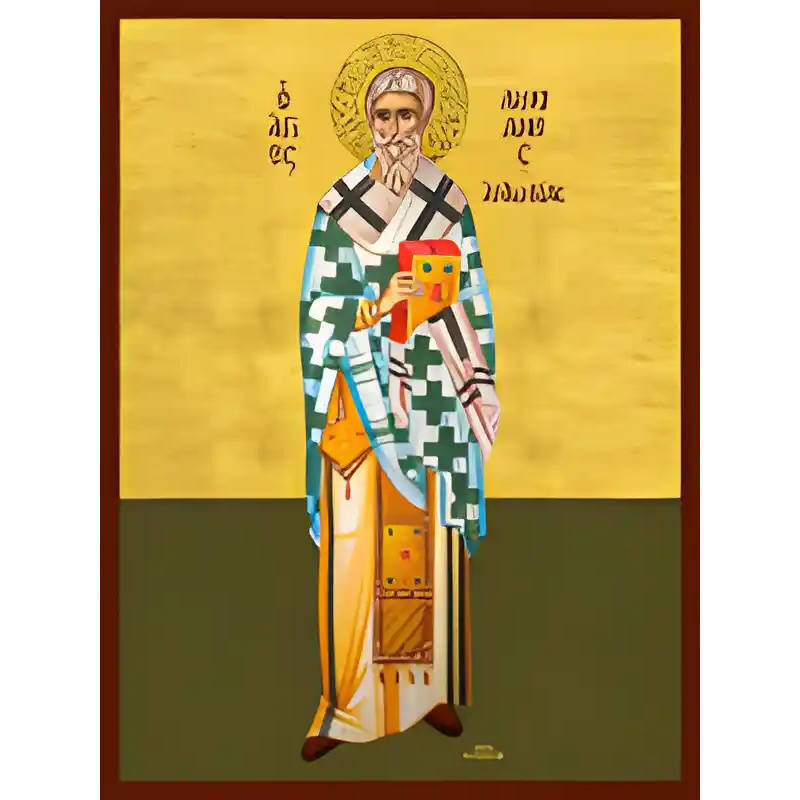 Σετ των 2 Εικόνα Ορθοδοξίας με περίγραμμα χρυσό σε ξύλο Φλαμουρίας  με  βάση Εικόνα ΑΓΙΟΣ ΛΟΥΚΙΑΝΟΣ ΙΕΡΟΜΑΡΤΥΣ, Ο ΕΝ ΑΝΤΙΟΧΕΙΑ, ΟΛΟΣΩΜΟΣ Χειροποίητη Ελληνορθόδοξη εικόνα του Ιησού Χριστού, Κρεμαστή πλάκα βυζαντινής τέχνης, χριστιανική τέχνη Διάσταση 15x11