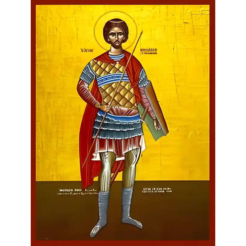 Σετ των 2 Εικόνα Ορθοδοξίας με περίγραμμα χρυσό σε ξύλο Φλαμουρίας  με  βάση Εικόνα ΑΓΙΟΣ ΝΙΚΟΛΑΟΣ, ΝΕΟΜΑΡΤΥΣ, Ο ΕΝ ΒΟΥΝΕΝΟΙΣ, ΟΛΟΣΩΜΟΣ Χειροποίητη Ελληνορθόδοξη εικόνα του Ιησού Χριστού, Κρεμαστή πλάκα βυζαντινής τέχνης, χριστιανική τέχνη Διάσταση 15x11