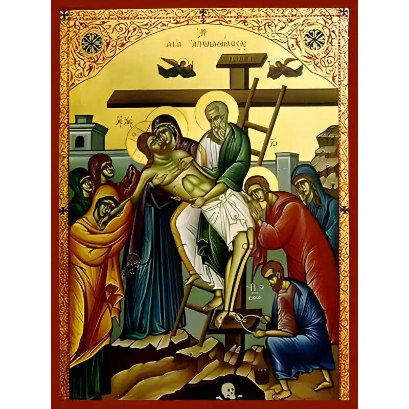 Σετ των 2 Εικόνα Ορθοδοξίας με περίγραμμα χρυσό σε ξύλο Φλαμουρίας  με  βάση Εικόνα ΑΠΟΚΑΘΗΛΩΣΙΣ Χειροποίητη Ελληνορθόδοξη εικόνα του Ιησού Χριστού, Κρεμαστή πλάκα βυζαντινής τέχνης, χριστιανική τέχνη Διάσταση 15x11 cm (5,9x4,3 ίντσες)  INTRAEK-3377578645