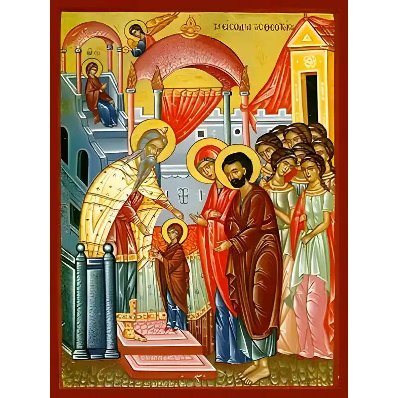 Σετ των 2 Εικόνα Ορθοδοξίας με περίγραμμα χρυσό σε ξύλο Φλαμουρίας  με  βάση Εικόνα ΕΙΣΟΔΙΑ ΘΕΟΤΟΚΟΥ Χειροποίητη Ελληνορθόδοξη εικόνα του Ιησού Χριστού, Κρεμαστή πλάκα βυζαντινής τέχνης, χριστιανική τέχνη Διάσταση 15x11 cm (5,9x4,3 ίντσες)  INTRAEK-337757