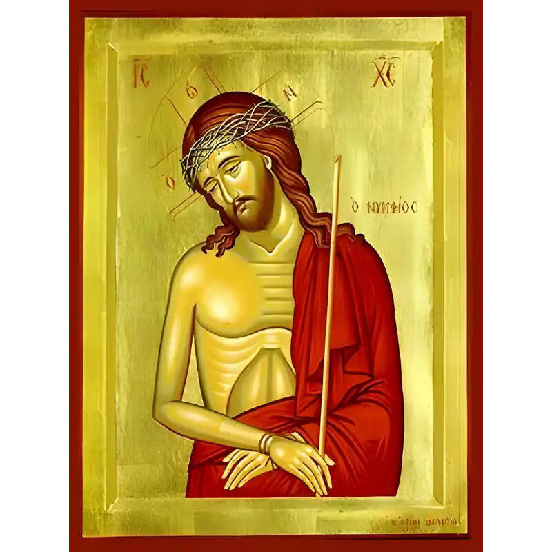 Σετ των 2 Εικόνα Ορθοδοξίας με περίγραμμα χρυσό σε ξύλο Φλαμουρίας  με  βάση Εικόνα ΝΥΜΦΙΟΣ Χειροποίητη Ελληνορθόδοξη εικόνα του Ιησού Χριστού, Κρεμαστή πλάκα βυζαντινής τέχνης, χριστιανική τέχνη Διάσταση 15x11 cm (5,9x4,3 ίντσες)  INTRAEK-337757864380