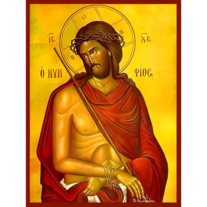 Σετ των 2 Εικόνα Ορθοδοξίας με περίγραμμα χρυσό σε ξύλο Φλαμουρίας  με  βάση Εικόνα ΝΥΜΦΙΟΣ Χειροποίητη Ελληνορθόδοξη εικόνα του Ιησού Χριστού, Κρεμαστή πλάκα βυζαντινής τέχνης, χριστιανική τέχνη Διάσταση 15x11 cm (5,9x4,3 ίντσες)  INTRAEK-337757864379