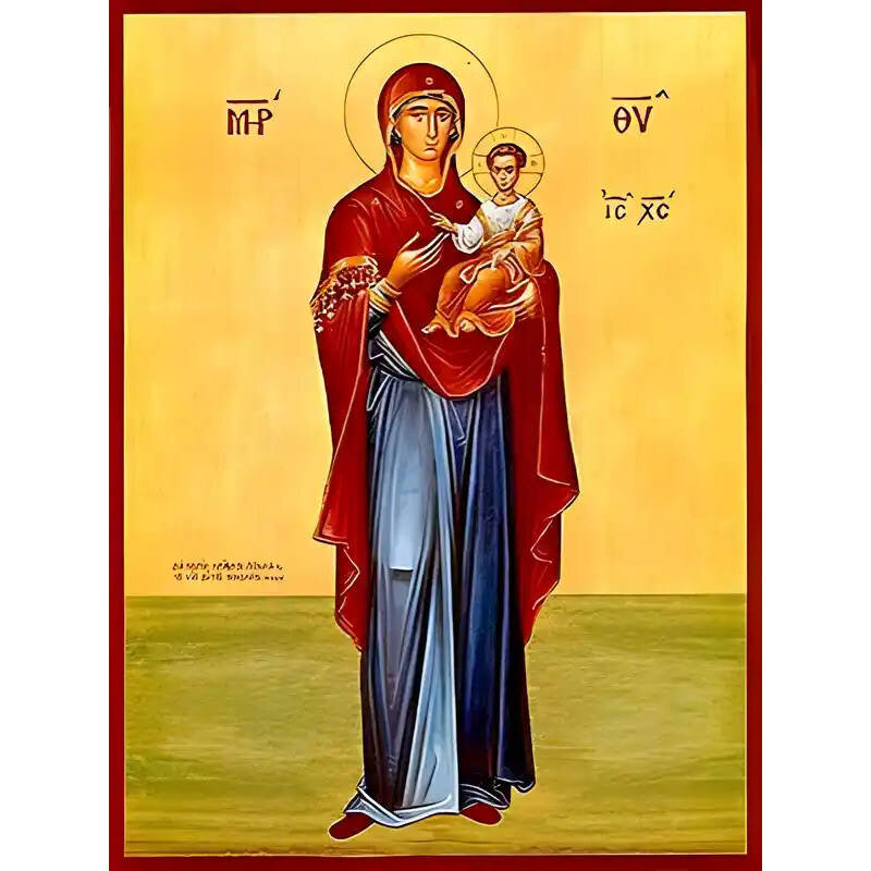 Σετ των 2 Εικόνα Ορθοδοξίας με περίγραμμα χρυσό σε ξύλο Φλαμουρίας  με  βάση Εικόνα ΠΑΝΑΓΙΑ ΜΕ ΧΡΙΣΤΟ, ΟΔΗΓΗΤΡΙΑ, ΟΛΟΣΩΜΗ Χειροποίητη Ελληνορθόδοξη εικόνα του Ιησού Χριστού, Κρεμαστή πλάκα βυζαντινής τέχνης, χριστιανική τέχνη Διάσταση 15x11 cm (5,9x4,3 ίν
