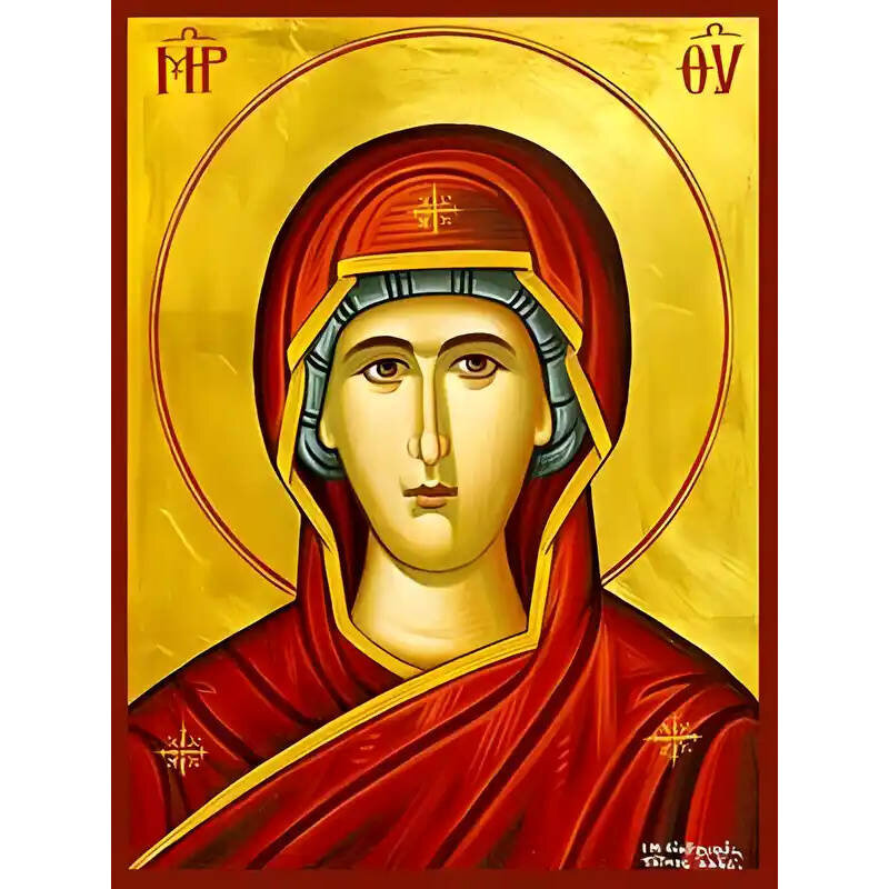 Σετ των 2 Εικόνα Ορθοδοξίας με περίγραμμα χρυσό σε ξύλο Φλαμουρίας  με  βάση Εικόνα ΠΑΝΑΓΙΑ, ΠΡΟΤΟΜΗ Χειροποίητη Ελληνορθόδοξη εικόνα του Ιησού Χριστού, Κρεμαστή πλάκα βυζαντινής τέχνης, χριστιανική τέχνη Διάσταση 15x11 cm (5,9x4,3 ίντσες)  INTRAEK-337757