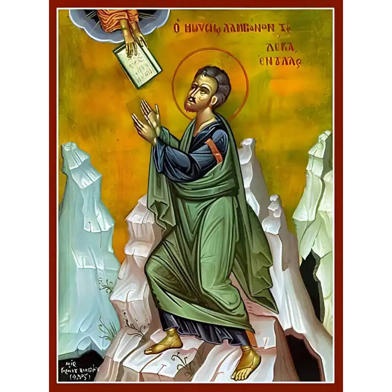 Σετ των 2 Εικόνα Ορθοδοξίας με περίγραμμα χρυσό σε ξύλο Φλαμουρίας  με  βάση Εικόνα ΠΡΟΦΗΤΗΣ ΜΩΫΣΗΣ ΛΑΜΒΑΝΕΙ ΤΙΣ ΔΕΚΑ ΕΝΤΟΛΕΣ Χειροποίητη Ελληνορθόδοξη εικόνα του Ιησού Χριστού, Κρεμαστή πλάκα βυζαντινής τέχνης, χριστιανική τέχνη Διάσταση 15x11 cm (5,9x4,