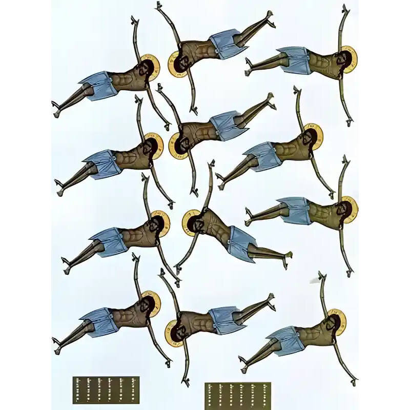 Σετ των 2 Εικόνα Ορθοδοξίας με περίγραμμα χρυσό σε ξύλο Φλαμουρίας  με  βάση Εικόνα ΣΩΜΑΤΑ ΕΣΤΑΥΡΩΜΕΝΟΥ (ΑΠΟ ΤΗΝ ΣΤΑΥΡΩΣΗ ΜΕΓΕΘΟΥΣ 14Χ20ΕΚ.) ΥΨΟΣ ΣΩΜΑΤΩΝ : 8.2ΕΚ. ΕΚΤΑΣΙΣ ΧΕΙΡΩΝ : 7.7ΕΚ. Χειροποίητη Ελληνορθόδοξη εικόνα του Ιησού Χριστού, Κρεμαστή πλάκα β