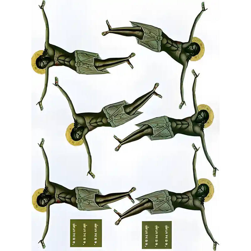 Σετ των 2 Εικόνα Ορθοδοξίας με περίγραμμα χρυσό σε ξύλο Φλαμουρίας  με  βάση Εικόνα ΣΩΜΑΤΑ ΕΣΤΑΥΡΩΜΕΝΟΥ (ΑΠΟ ΤΗΝ ΣΤΑΥΡΩΣΗ ΜΕΓΕΘΟΥΣ 20Χ26ΕΚ.) ΥΨΟΣ ΣΩΜΑΤΩΝ : 12ΕΚ. ΕΚΤΑΣΙΣ ΧΕΙΡΩΝ 11.5ΕΚ. Χειροποίητη Ελληνορθόδοξη εικόνα του Ιησού Χριστού, Κρεμαστή πλάκα βυζ