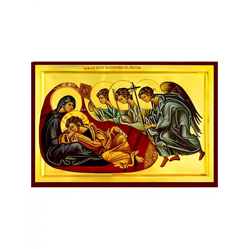 Σετ των 2 Εικόνα Ορθοδοξίας με περίγραμμα χρυσό σε ξύλο Φλαμουρίας  με  βάση Εικόνα ΧΡΙΣΤΟΣ ΑΝΑΠΕΣΩΝ Χειροποίητη Ελληνορθόδοξη εικόνα του Ιησού Χριστού, Κρεμαστή πλάκα βυζαντινής τέχνης, χριστιανική τέχνη Διάσταση 15x11 cm (5,9x4,3 ίντσες)  INTRAEK-337757