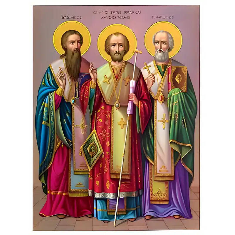 Σετ των 2 Εικόνα Ορθοδοξίας με περίγραμμα χρυσό σε ξύλο Φλαμουρίας  με  βάση Εικόνα ΑΓΙΟΙ ΤΡΕΙΣ ΙΕΡΑΡΧΕΣ, ΒΑΣΙΛΕΙΟΣ Ο ΜΕΓΑΣ, ΓΡΗΓΟΡΙΟΣ Ο ΘΕΟΛΟΓΟΣ, ΙΩΑΝΝΗΣ Ο ΧΡΥΣΟΣΤΟΜΟΣ, ΟΛΟΣΩΜΟΙ Χειροποίητη Ελληνορθόδοξη εικόνα του Ιησού Χριστού, Κρεμαστή πλάκα βυζαντινή