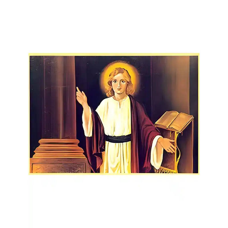 Σετ των 2 Εικόνα Ορθοδοξίας με περίγραμμα χρυσό σε ξύλο Φλαμουρίας  με  βάση Εικόνα ΙΗΣΟΥΣ ΧΡΙΣΤΟΣ ΔΩΔΕΚΑΕΤΗΣ ΕΝ ΤΩ ΝΑΩ Χειροποίητη Ελληνορθόδοξη εικόνα του Ιησού Χριστού, Κρεμαστή πλάκα βυζαντινής τέχνης, χριστιανική τέχνη Διάσταση 15x11 cm (5,9x4,3 ίντσ