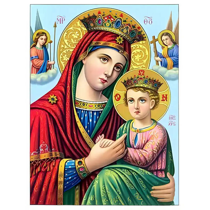 Σετ των 2 Εικόνα Ορθοδοξίας με περίγραμμα χρυσό σε ξύλο Φλαμουρίας  με  βάση Εικόνα ΠΑΝΑΓΙΑ ΜΕ ΧΡΙΣΤΟ, ΤΩΝ ΑΓΓΕΛΩΝ Χειροποίητη Ελληνορθόδοξη εικόνα του Ιησού Χριστού, Κρεμαστή πλάκα βυζαντινής τέχνης, χριστιανική τέχνη Διάσταση 15x11 cm (5,9x4,3 ίντσες)