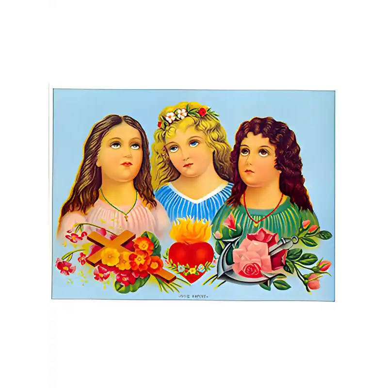 Σετ των 2 Εικόνα Ορθοδοξίας με περίγραμμα χρυσό σε ξύλο Φλαμουρίας  με  βάση Εικόνα ΤΡΕΙΣ ΧΑΡΙΤΕΣ, ΑΓΙΕΣ ΠΙΣΤΙΣ, ΕΛΠΙΣ, ΑΓΑΠΗ Χειροποίητη Ελληνορθόδοξη εικόνα του Ιησού Χριστού, Κρεμαστή πλάκα βυζαντινής τέχνης, χριστιανική τέχνη Διάσταση 15x11 cm (5,9x4,