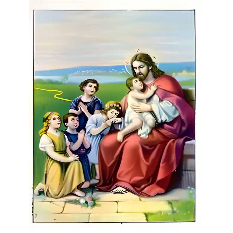 Σετ των 2 Εικόνα Ορθοδοξίας με περίγραμμα χρυσό σε ξύλο Φλαμουρίας  με  βάση Εικόνα ΧΡΙΣΤΟΣ ΕΥΛΟΓΩΝ ΤΑ ΠΑΙΔΙΑ Χειροποίητη Ελληνορθόδοξη εικόνα του Ιησού Χριστού, Κρεμαστή πλάκα βυζαντινής τέχνης, χριστιανική τέχνη Διάσταση 15x11 cm (5,9x4,3 ίντσες)  INTRA