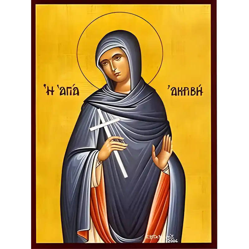 Σετ των 2 Εικόνα Ορθοδοξίας με περίγραμμα χρυσό σε ξύλο Φλαμουρίας  με  βάση Εικόνα ΑΓΙΑ ΑΚΡΙΒΗ, ΜΑΡΤΥΣ Χειροποίητη Ελληνορθόδοξη εικόνα του Ιησού Χριστού, Κρεμαστή πλάκα βυζαντινής τέχνης, χριστιανική τέχνη 21x15 cm (8,3x5,9 ίντσες) INTRAEK-6649775786541