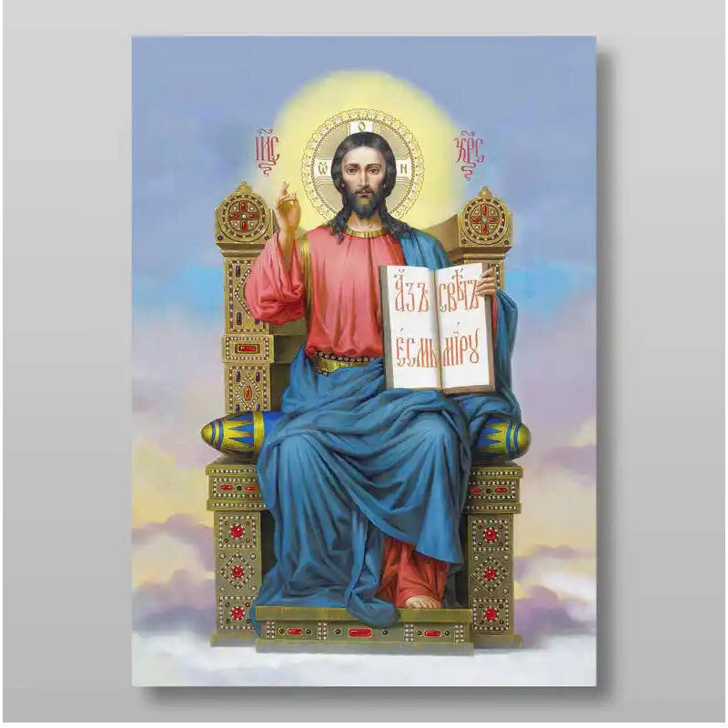 Εικόνα Ορθοδοξίας με περίγραμμα χρυσό σε ξύλο Φλαμουρίας  με  βάση King of Glory Χειροποίητη Ελληνορθόδοξη , Κρεμαστή πλάκα βυζαντινής τέχνης, χριστιανική τέχνη Διάσταση 50x40 cm (19,7 x 15,8 ίντσες) INTRAEK-65432901