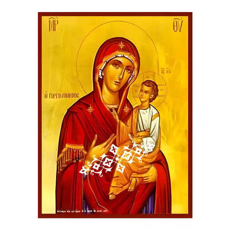 Σετ των 2 Εικόνα Ορθοδοξίας με περίγραμμα χρυσό σε ξύλο Φλαμουρίας  με  βάση Εικόνα Παναγία Γοργοϋπήκοος Χειροποίητη Ελληνορθόδοξη , Κρεμαστή πλάκα βυζαντινής τέχνης, χριστιανική τέχνη Διάσταση 10x7 cm (3,9 x 2,8 ίντσες) INTRAEK-671292