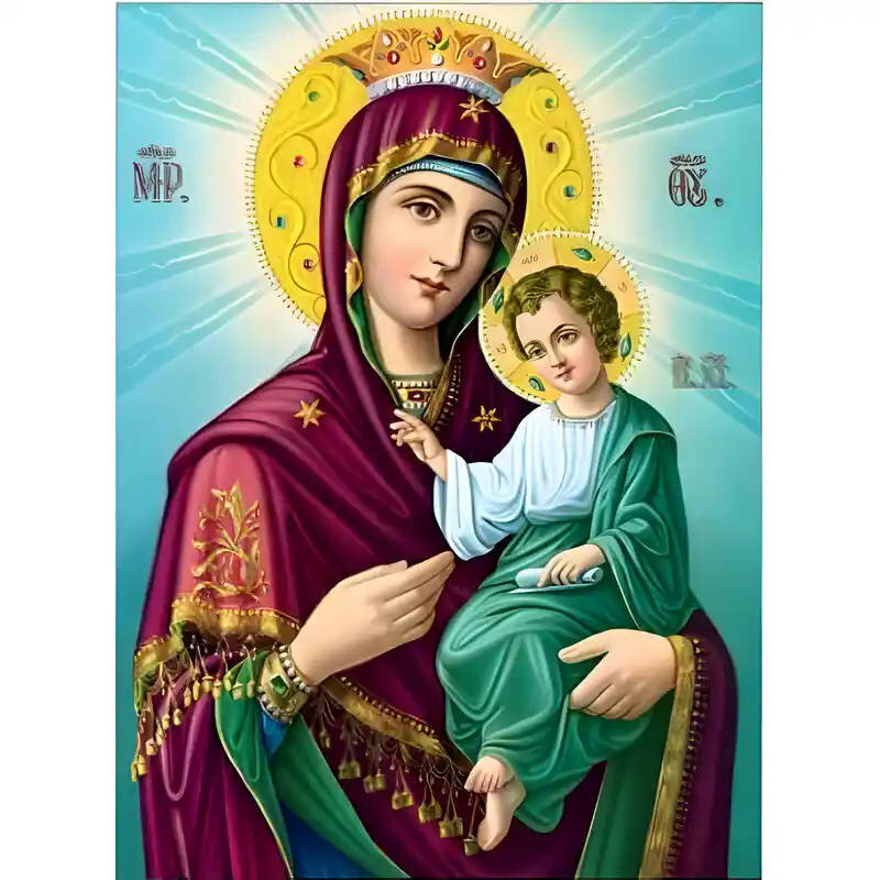 Σετ των 2 Εικόνα Ορθοδοξίας με περίγραμμα χρυσό σε ξύλο Φλαμουρίας  με  βάση Εικόνα Παναγία Οδηγήτρια Χειροποίητη Ελληνορθόδοξη , Κρεμαστή πλάκα βυζαντινής τέχνης, χριστιανική τέχνη Διάσταση 10x7 cm (3,9 x 2,8 ίντσες) INTRAEK-671236