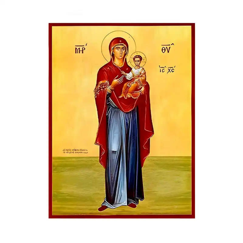 Σετ των 2 Εικόνα Ορθοδοξίας με περίγραμμα χρυσό σε ξύλο Φλαμουρίας  με  βάση Εικόνα Παναγία Οδηγήτρια Χειροποίητη Ελληνορθόδοξη , Κρεμαστή πλάκα βυζαντινής τέχνης, χριστιανική τέχνη Διάσταση 10x7 cm (3,9 x 2,8 ίντσες) INTRAEK-671234