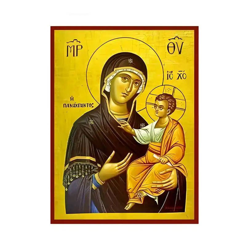 Σετ των 2 Εικόνα Ορθοδοξίας με περίγραμμα χρυσό σε ξύλο Φλαμουρίας  με  βάση Εικόνα Παναγία Οδηγήτρια, Πανάχραντος Χειροποίητη Ελληνορθόδοξη , Κρεμαστή πλάκα βυζαντινής τέχνης, χριστιανική τέχνη Διάσταση 10x7 cm (3,9 x 2,8 ίντσες) INTRAEK-671232