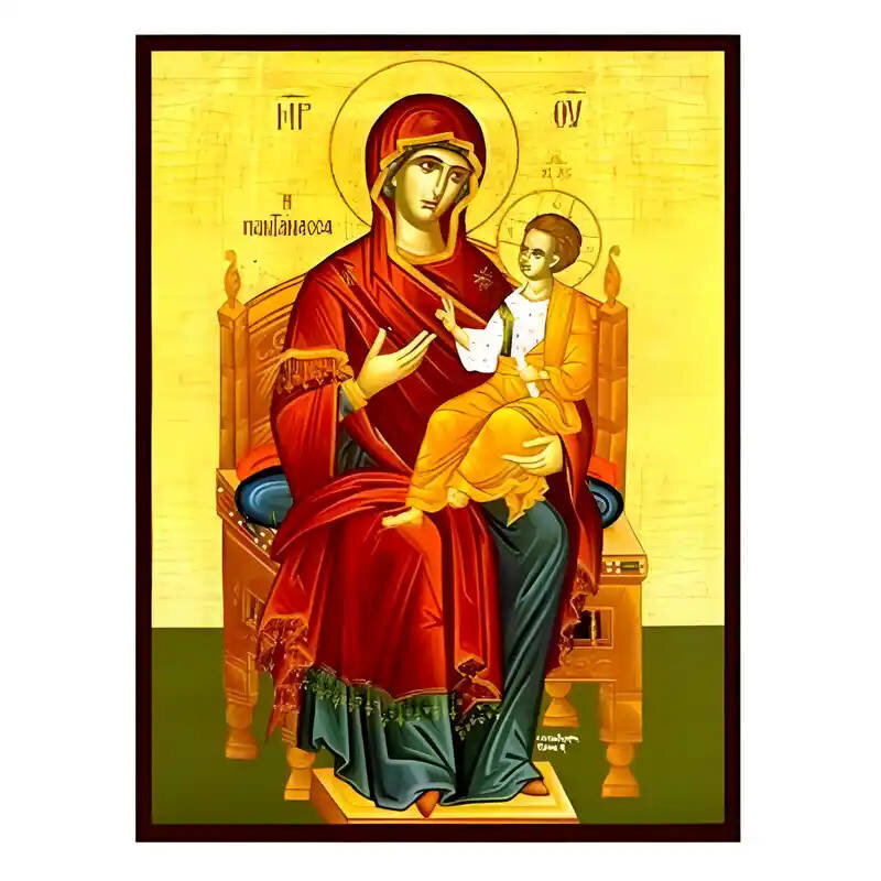 Σετ των 2 Εικόνα Ορθοδοξίας με περίγραμμα χρυσό σε ξύλο Φλαμουρίας  με  βάση Εικόνα Παναγία Παντάνασσα Χειροποίητη Ελληνορθόδοξη , Κρεμαστή πλάκα βυζαντινής τέχνης, χριστιανική τέχνη Διάσταση 10x7 cm (3,9 x 2,8 ίντσες) INTRAEK-671231