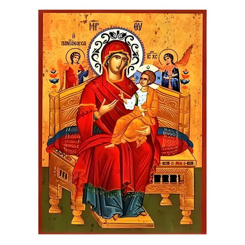 Σετ των 2 Εικόνα Ορθοδοξίας με περίγραμμα χρυσό σε ξύλο Φλαμουρίας  με  βάση Εικόνα Παναγία Παντάνασσα Χειροποίητη Ελληνορθόδοξη , Κρεμαστή πλάκα βυζαντινής τέχνης, χριστιανική τέχνη Διάσταση 10x7 cm (3,9 x 2,8 ίντσες) INTRAEK-671229
