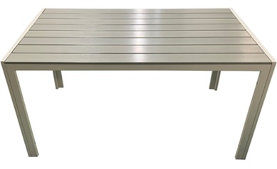 ΤΡΑΠΕΖΙ ΑΛΟΥΜΙΝΙΟΥ ΜΕ ΣΥΝΘΕΤΙΚΟ ΞΥΛΟ POLYWOOD -ΑΝΟΙΧΤΟ ΓΚΡΙ - ΔΙΑΣΤΑΣΕΙΣ: L140xW80xH72cm- ΔΙΑΤΙΘΕΤΑΙ  ΩΣ ΣΕΤ ΜΕ ΤΗΝ ΚΑΡΕΚΛΑ 180-4871 velco-180-4888