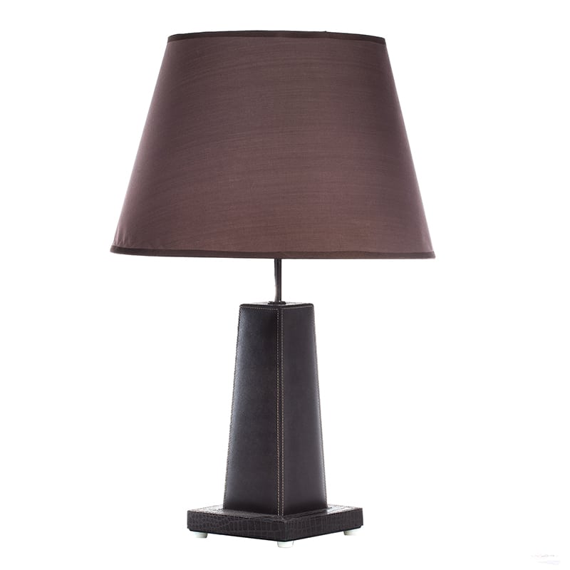 Artekko Croco Δερμάτινο Καφέ Πορτατίφ Χωρίς Καπέλο (E27) (17x17x45)cm Artekko 181-0097