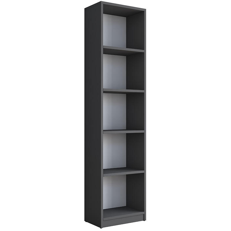 Βιβλιοθήκη Goldie pakoworld ανθρακί-λευκό 40x25x161.80εκ 182-000053 Βιβλιοθήκη Goldie pakoworld ανθρακί-λευκό 40x25x161.80εκ 182-000053