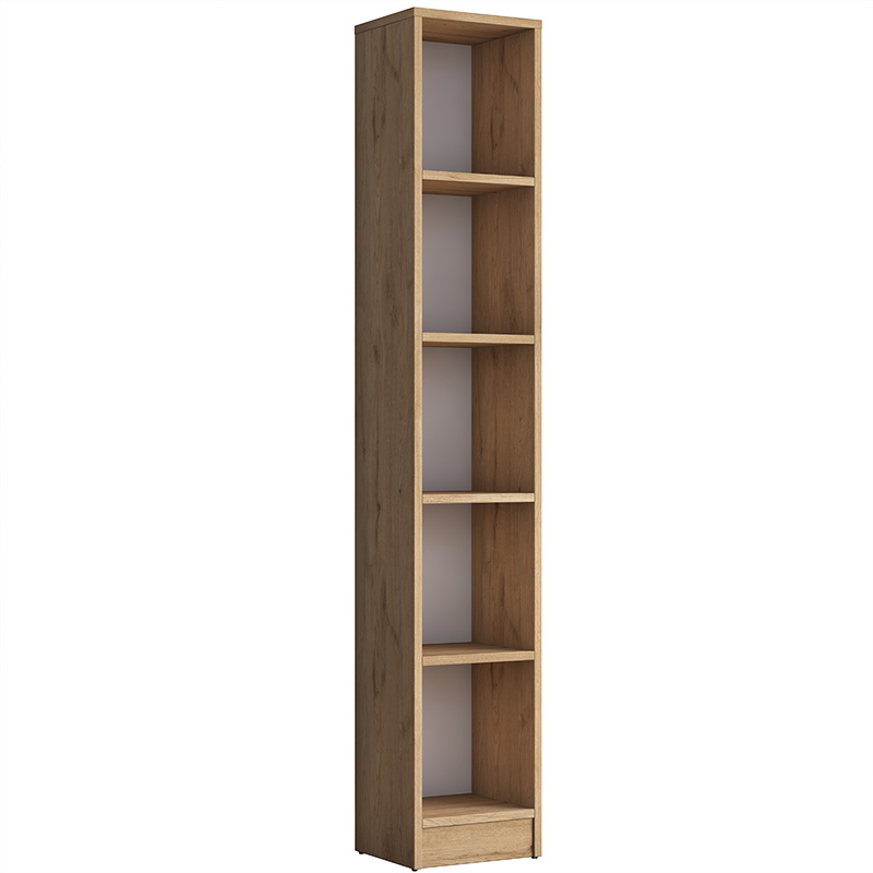 Βιβλιοθήκη Goldie pakoworld φυσικό-λευκό 30x25x170εκ 182-000063 Βιβλιοθήκη Goldie pakoworld φυσικό-λευκό 30x25x170εκ 182-000063