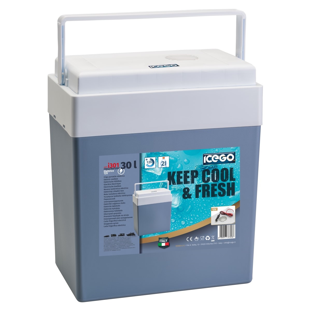 ΨΥΓΕΙΟ ΦΟΡΗΤΟ ΗΛΕΚΤΡΙΚΟ 30 Lt. ΙΤΑΛΙΑΣ  ΜΕ ΧΕΙΡΟΛΑΒΗ ΜΕΤΑΦΟΡΑΣ velco-19-73538